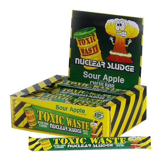 Toxic Waste Nuclear Sludge Sour Apple Chew Bar 20g - 50 x 20g Bars