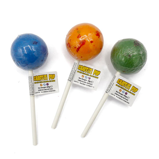 Zed Candy Graffiti Pops 60g - 24 x 60g Lollipops