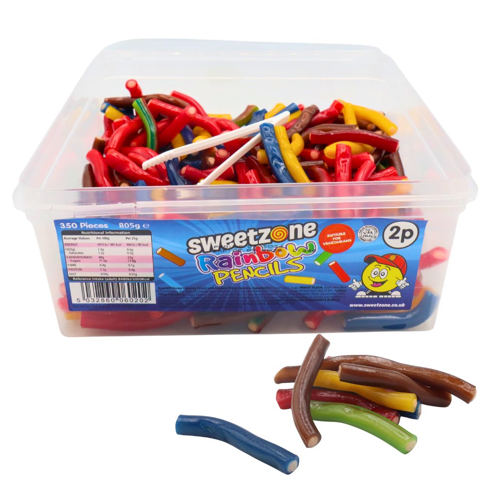 Sweetzone Rainbow Pencils 2p Tub 805g - 1 x 805g Tub