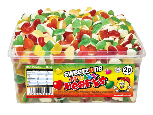 Sweetzone Fruity Hearts 2p Tub 805g - 1 x 805g Tub