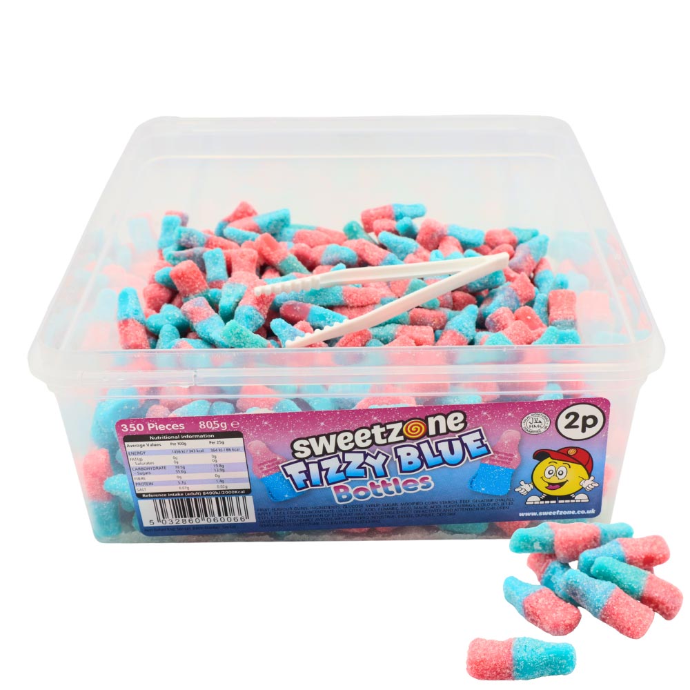 Sweetzone Fizzy Blue Bottles 2p Tub 805g - 1 x 805g Tub