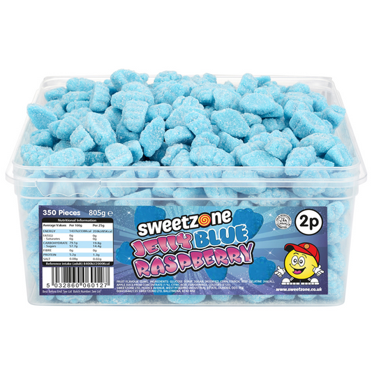 Sweetzone Jelly Blue Raspberry 2p Tub 805g - 1 x 805g Tub (Approx. 350 Sweets)