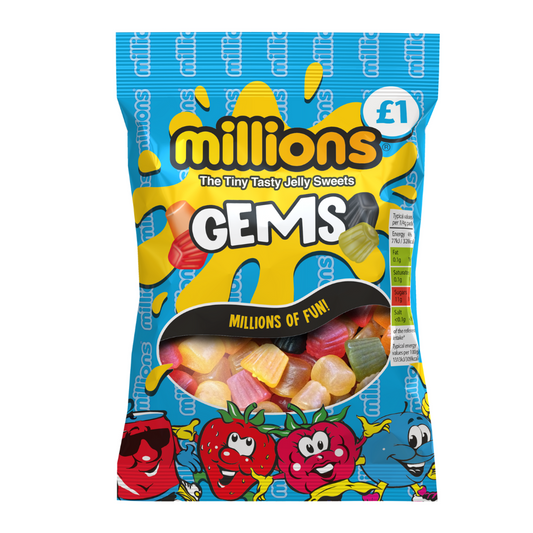 Millions Gems Bag 120g £1 PMP - 12 x 120g Bags