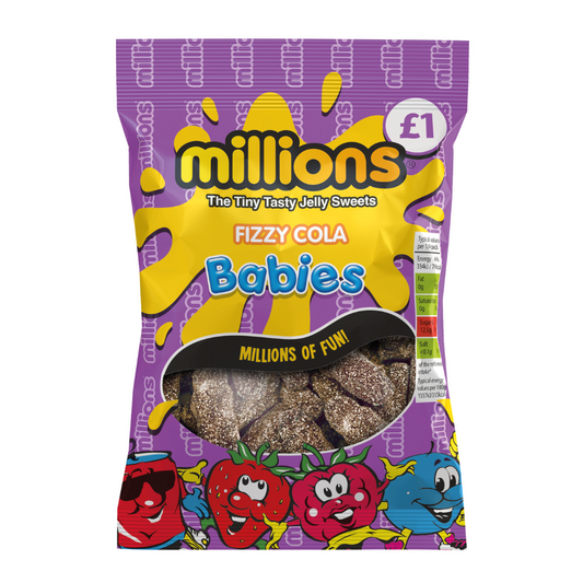 Millions Fizzy Cola Babies Bag 120g £1 PMP - 12 x 120g Bags