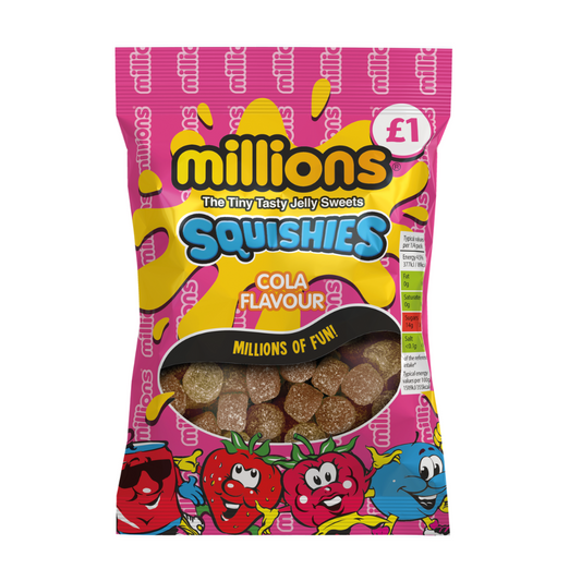 Millions Squishies Cola Bag 120g £1 PMP - 12 x 120g Bags
