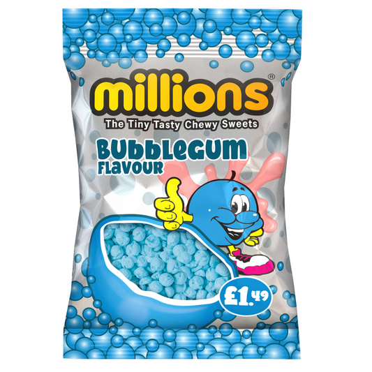 Millions Bubblegum Bag 110g £1. 49 PMP - 12 x 110g Bags