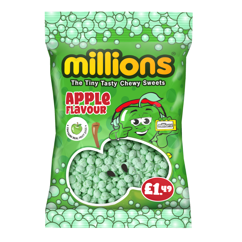Millions Apple Bag 110g £1. 49 PMP - 12 x 110g Bags