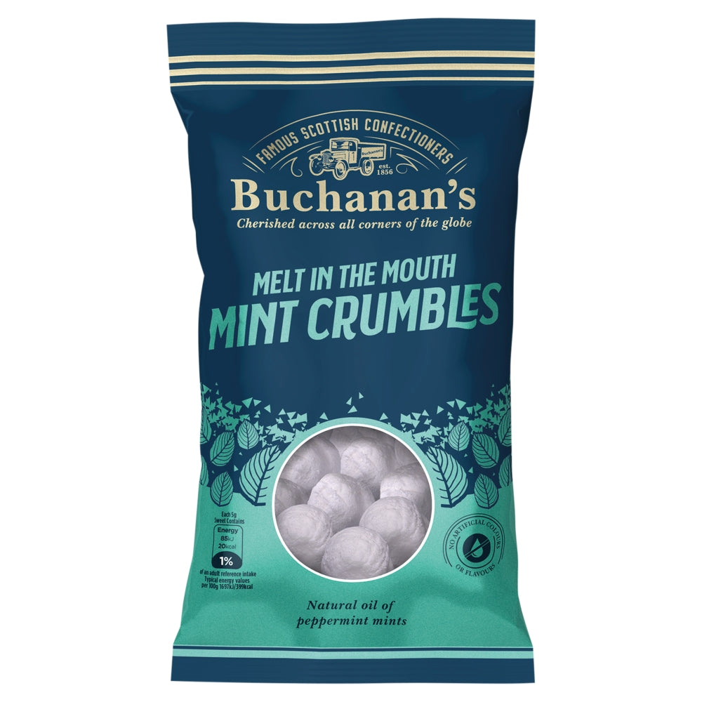 Buchanan's Melt in the Mouth Mint Crumbles Bags 140g - 12 x 140g Bags