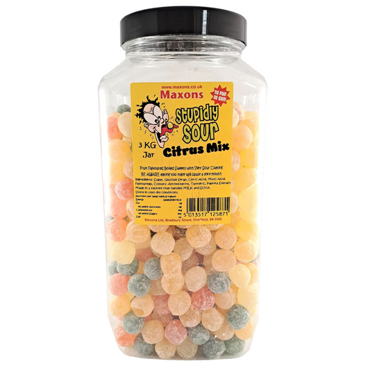 Maxon's Stupidly Sour Citrus Mix Jar 3kg - 1 x 3kg Jar