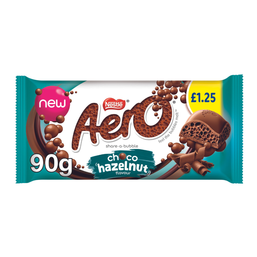 Aero Hazelnut Chocolate Sharing Bar 90g £1. 25 PMP - 15 x 90g Bars