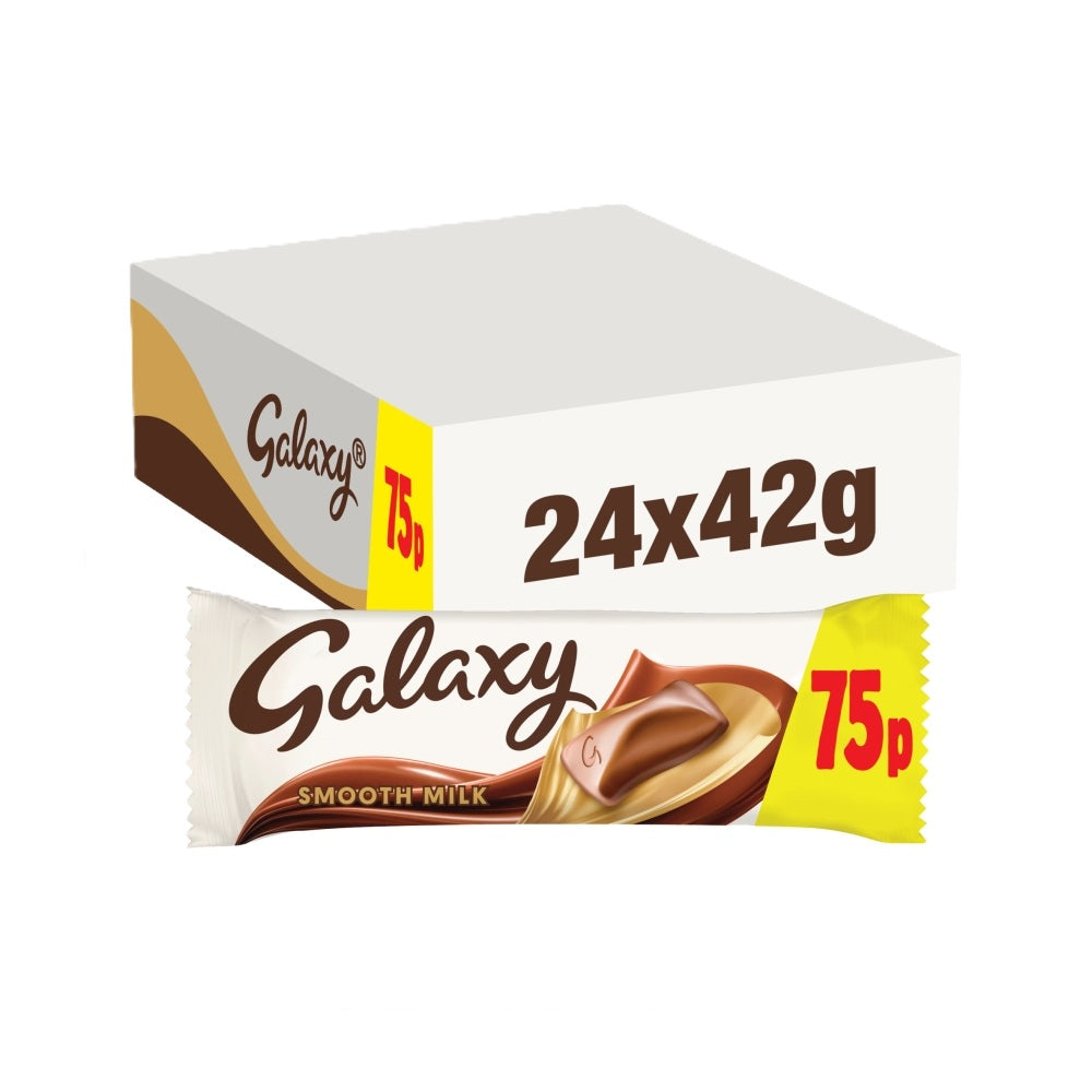Galaxy Smooth Milk Chocolate Snack Bar £0. 75 PMP 42g - 24 x 42g Bars