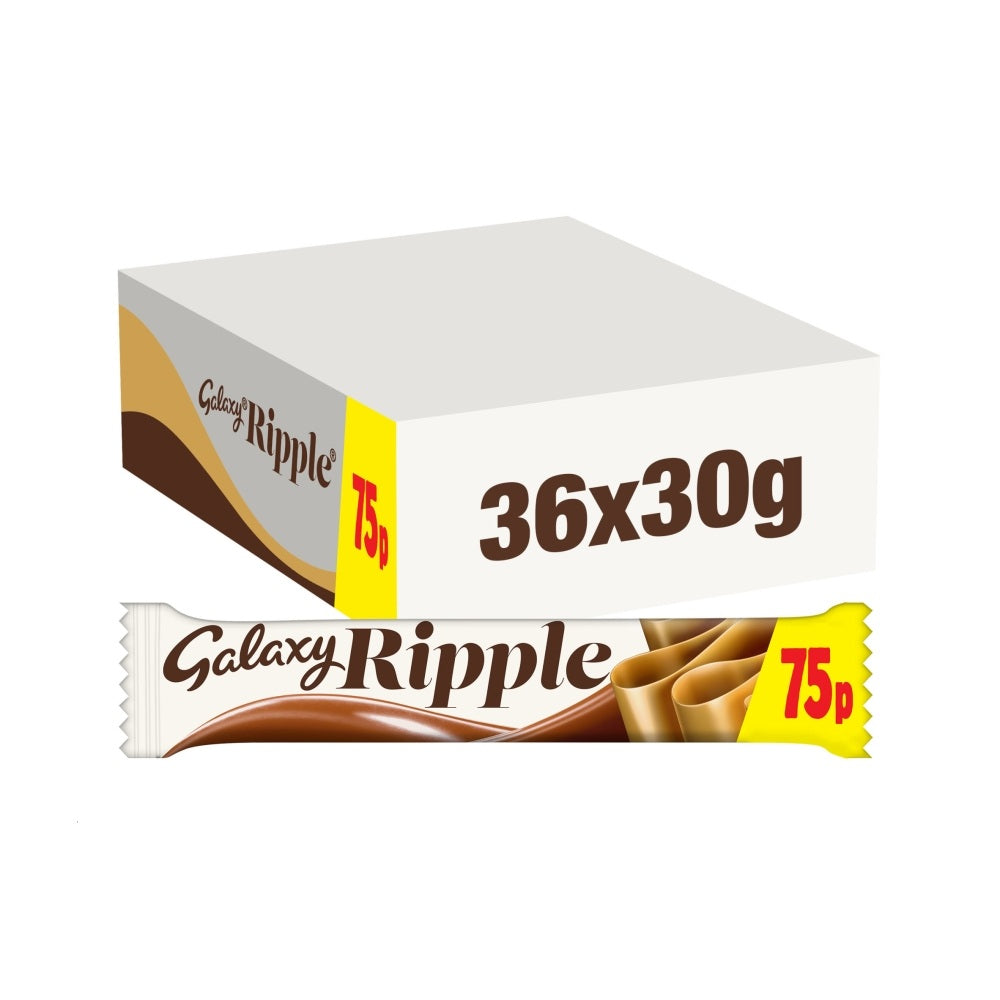 Galaxy Ripple Milk Chocolate Snack Bar £0. 75 PMP 30g - 36 x 30g Bars