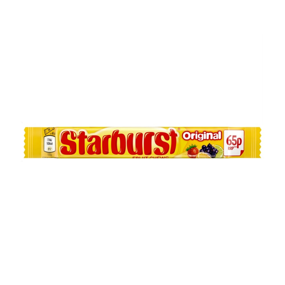 Starburst Vegan Chewy Sweets Fruit Flavoured Bag £0. 65 PMP 45g - 24 x 45g Packs