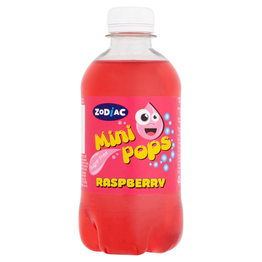 Zodiac Mini Pops Raspberry Flavour Bottle 330ml 6 Pack - 6 x 330ml Bottles