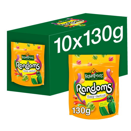 Rowntree's Randoms Fizzy Cactuz Sweets Sharing Bag 130g - 10 x 130g Pouches
