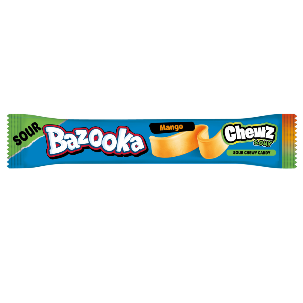 Bazooka Sour Chewz Mango Chew Bars 14g 15p PMP - 60 x 14g Bars