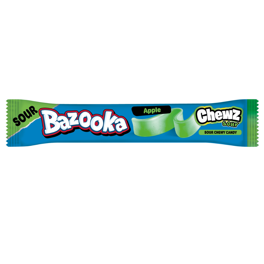 Bazooka Sour Chewz Apple Chew Bars 14g 15p PMP - 60 x 14g Bars