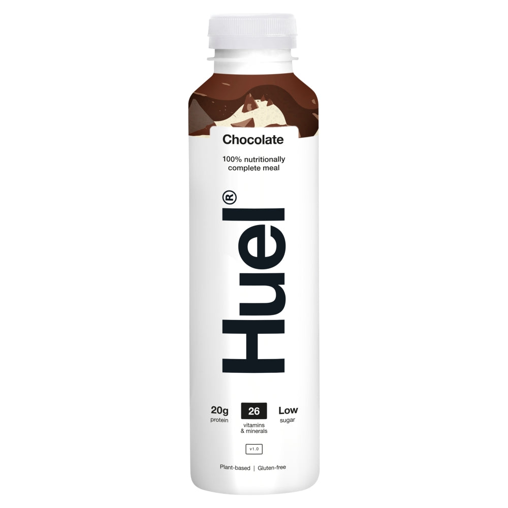 Huel Chocolate Flavour Ready-To-Drink Complete Meal Bottle 500ml - 8 x 500ml Bottles