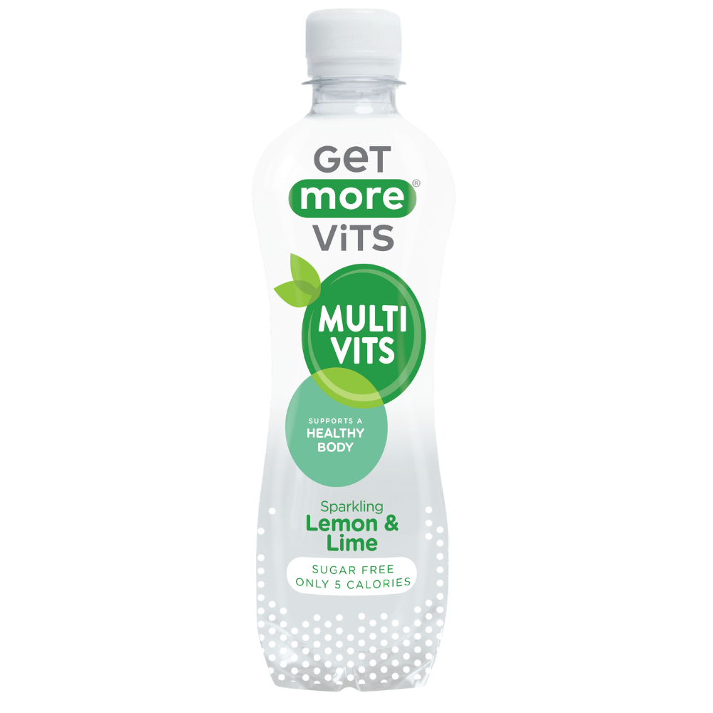 Get More Vits Multivits Sugar Free Sparkling Lemon & Lime Drink Bottle 500ml - 12 x 500ml Bottles