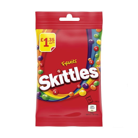 Skittles Vegan Chewy Sweets Fruit Flavoured Treat Bag £1. 35 PMP 109g - 14 x 109g Bags