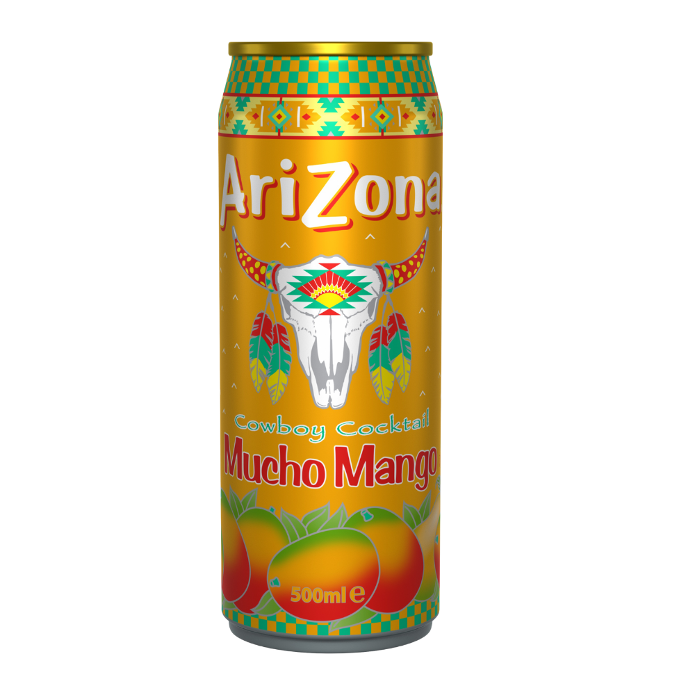 AriZona Mucho Mango Fruit Juice Cocktail Cans 500ml - 12 x 500ml Cans