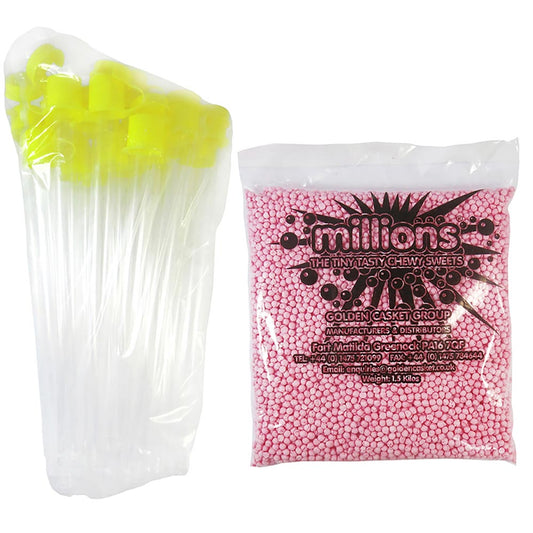 Millions Raspberry 1. 5kg Bag + 25 Tubes - 1 x 1. 5kg Bag