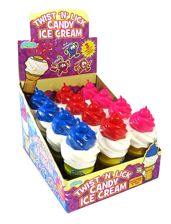 Crazy Candy Factory Twist 'n' Lick Candy Ice Cream - 12 x 25g Packs