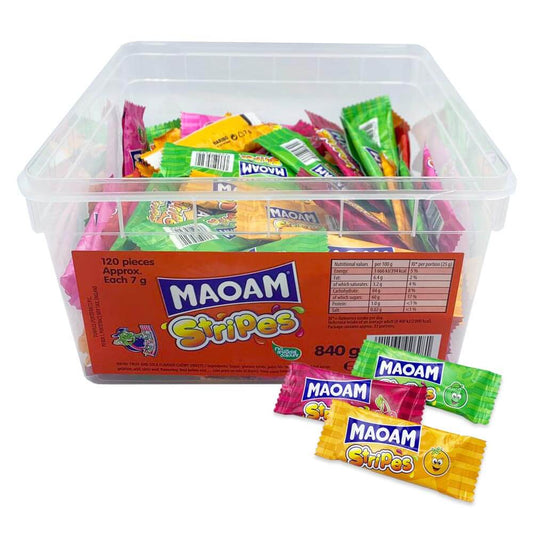 Maoam Stripes 5p Tub 840g - 1 x 840g Tub