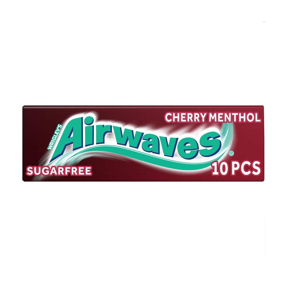 Airwaves Cherry Menthol Flavour Sugarfree Chewing Gum 10 Pieces - 30 x 14g Packs