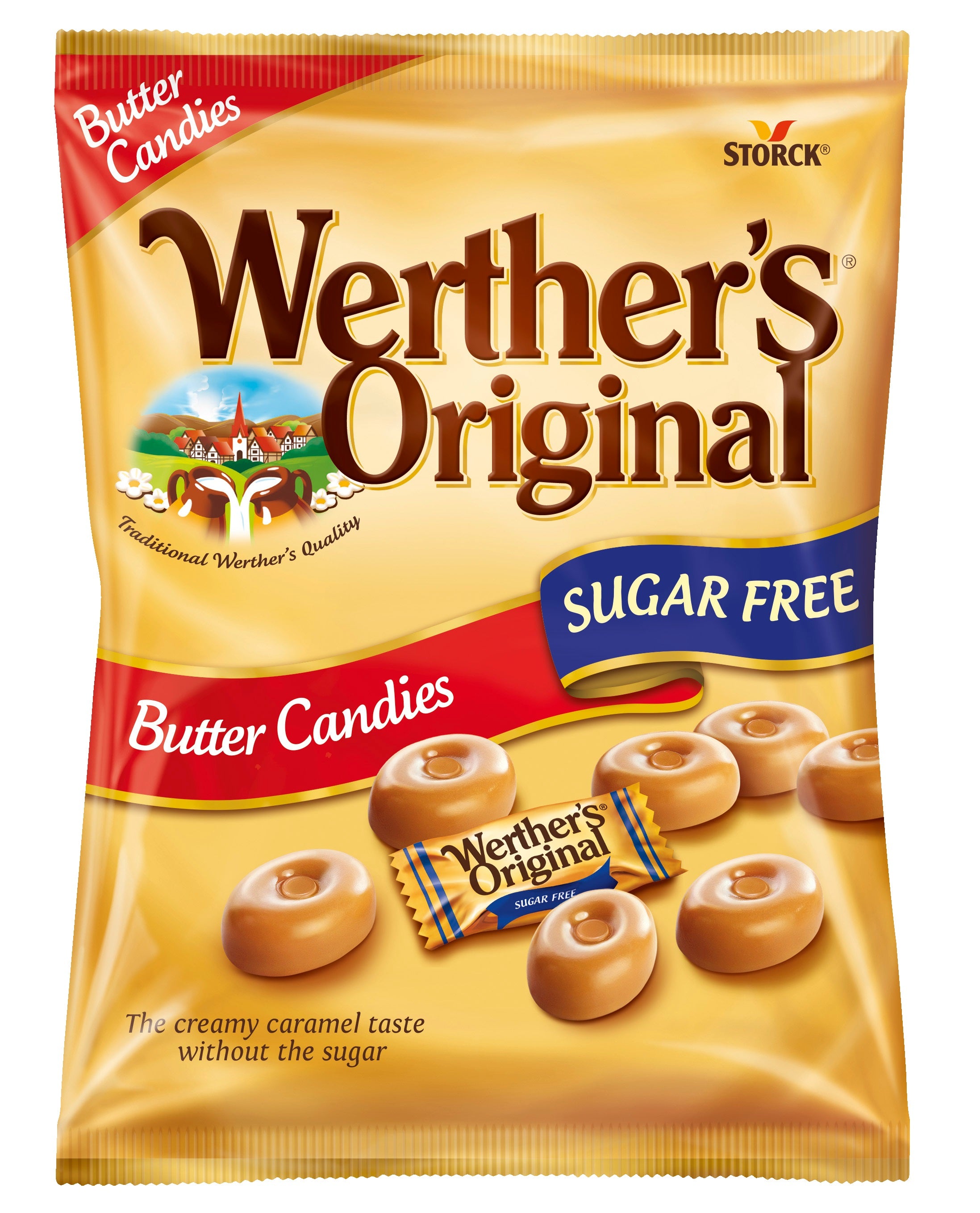 Werther's Original Sugar Free Butter Candies Share Bags - 18 x 80g Bags