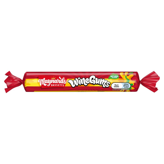 Maynards Bassetts Wine Gums Sweets Roll 52g - 40 x 52g Rolls