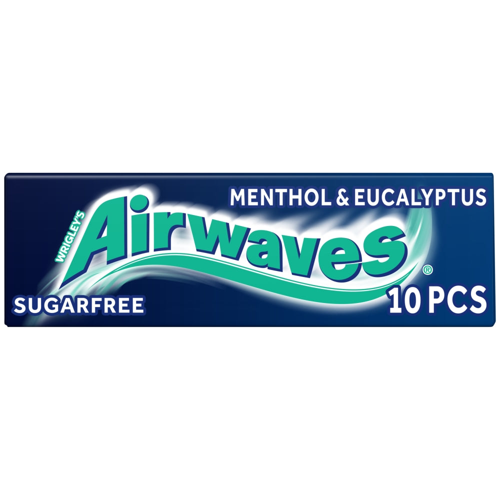 Airwaves Menthol & Eucalyptus Sugarfree Chewing Gum 10 Pieces - 30 x 14g Packs