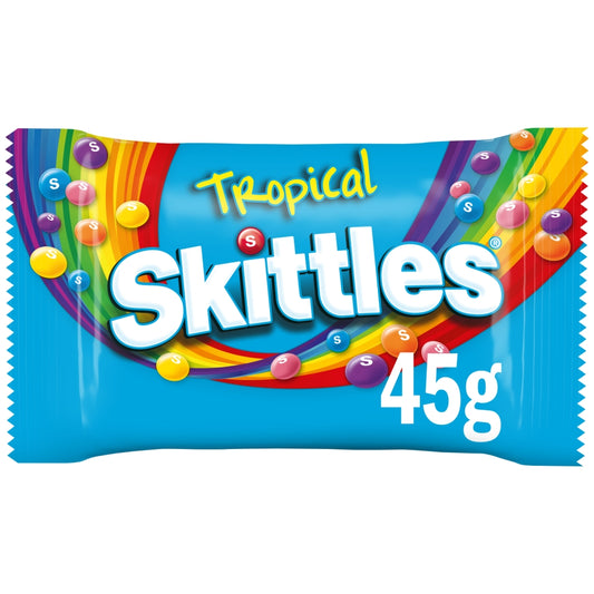Skittles Vegan Chewy Sweets Tropical Fruit Flavoured Bag 45g - 36 x 45g Bag