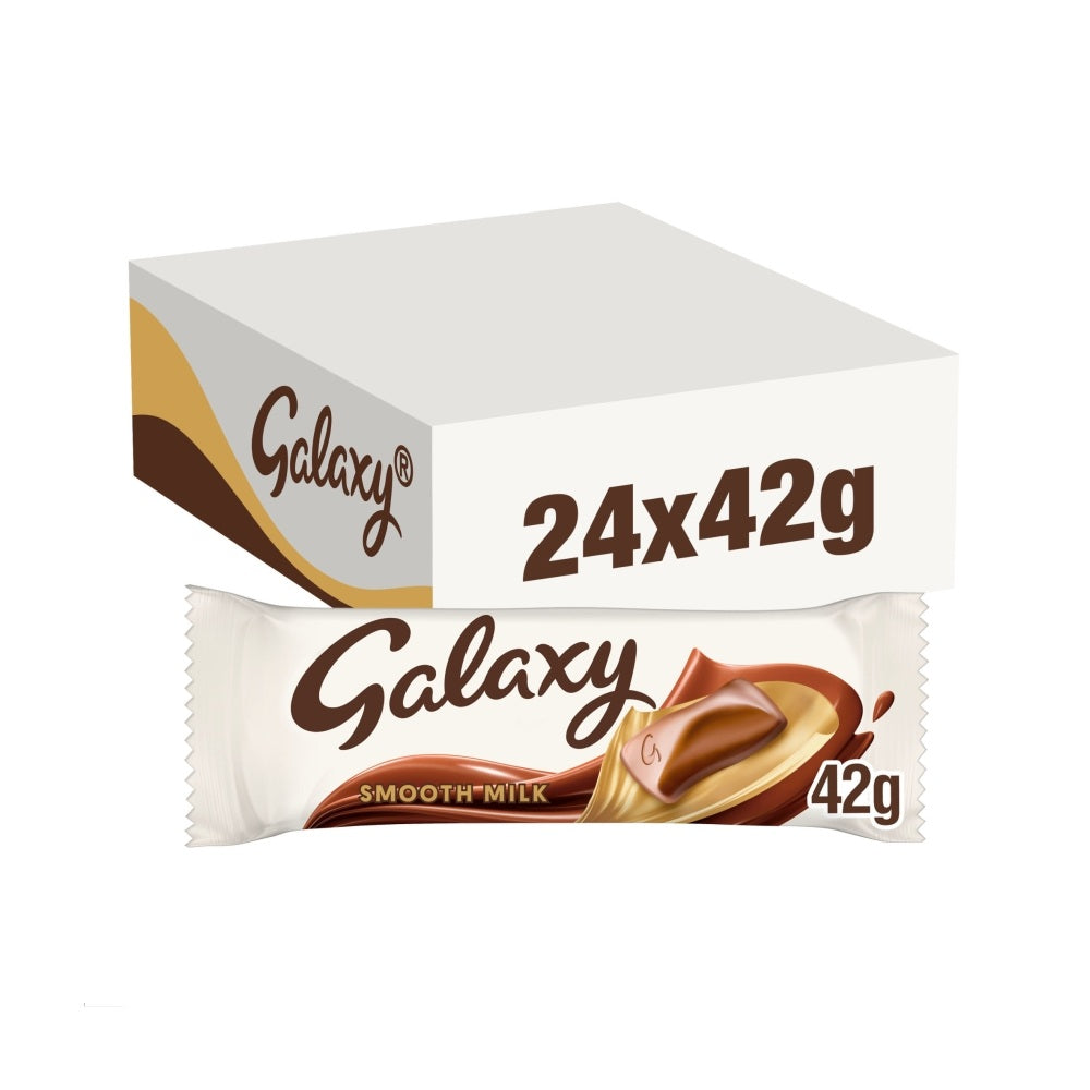 Galaxy Smooth Milk Chocolate Snack Bar Vegetarian 42g - 24 x 42g Bars