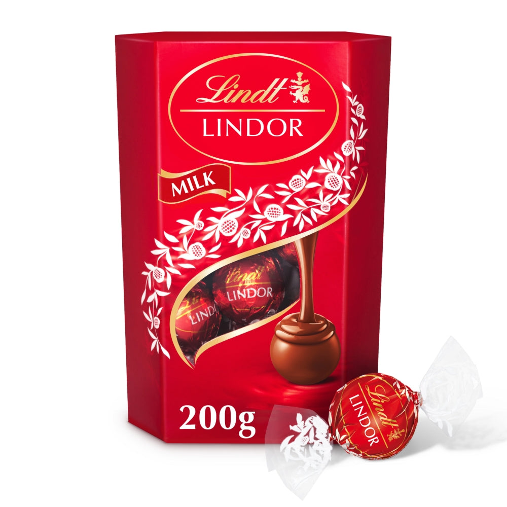 Lindt Lindor Milk Chocolate Truffles Box 200g - 1 x 200g Box