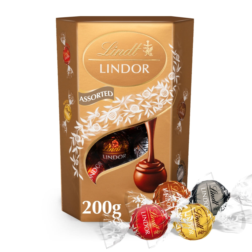 Lindt Lindor Assorted Chocolate Truffles Box 200g - 1 x 200g Box