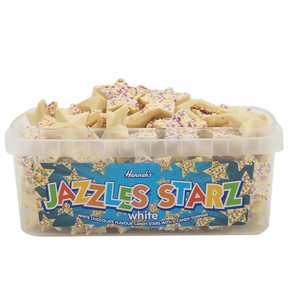 Hannah's White Chocolate Jazzles Starz Tub 600g - 1 x 600g Tub