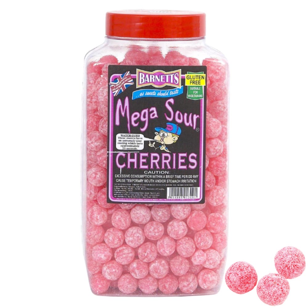 Barnetts Mega Sour Cherry Jar 3kg - 1 x 3kg Jar