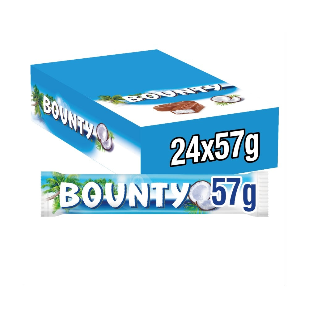 Bounty Coconut & Milk Chocolate Snack Bar Duo 57g - 24 x 57g Bars
