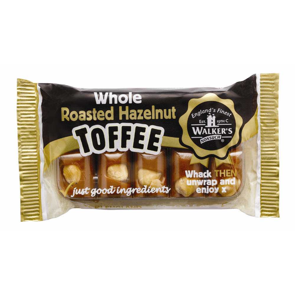 Walker's Nonsuch Hazelnut Toffee Bars 100g - 10 x 100g Bars