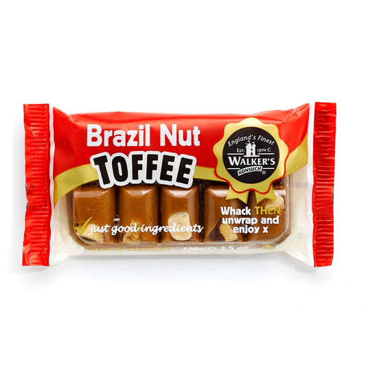 Walker's Nonsuch Brazil Nut Toffee Bars 100g - 10 x 100g Bars