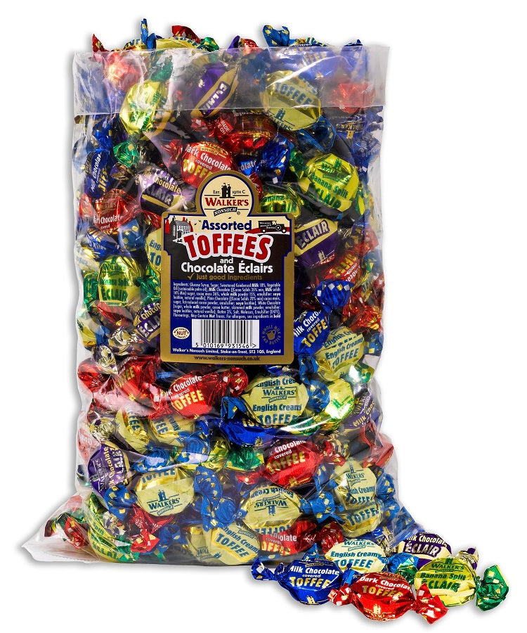 Walker's Nonsuch Assorted Toffees & Eclairs 2. 5kg - 1 x 2. 5kg Bag