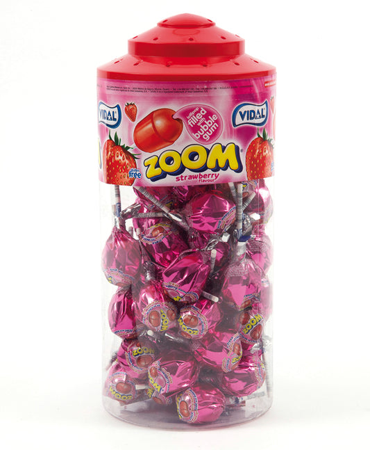 Vidal Mega Zoom Strawberry Lollipops Jar - 1 x 1. 5kg Jar