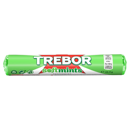 Trebor Softmints Peppermint Mints Rolls 44. 9g - 40 x 44. 9g Packs