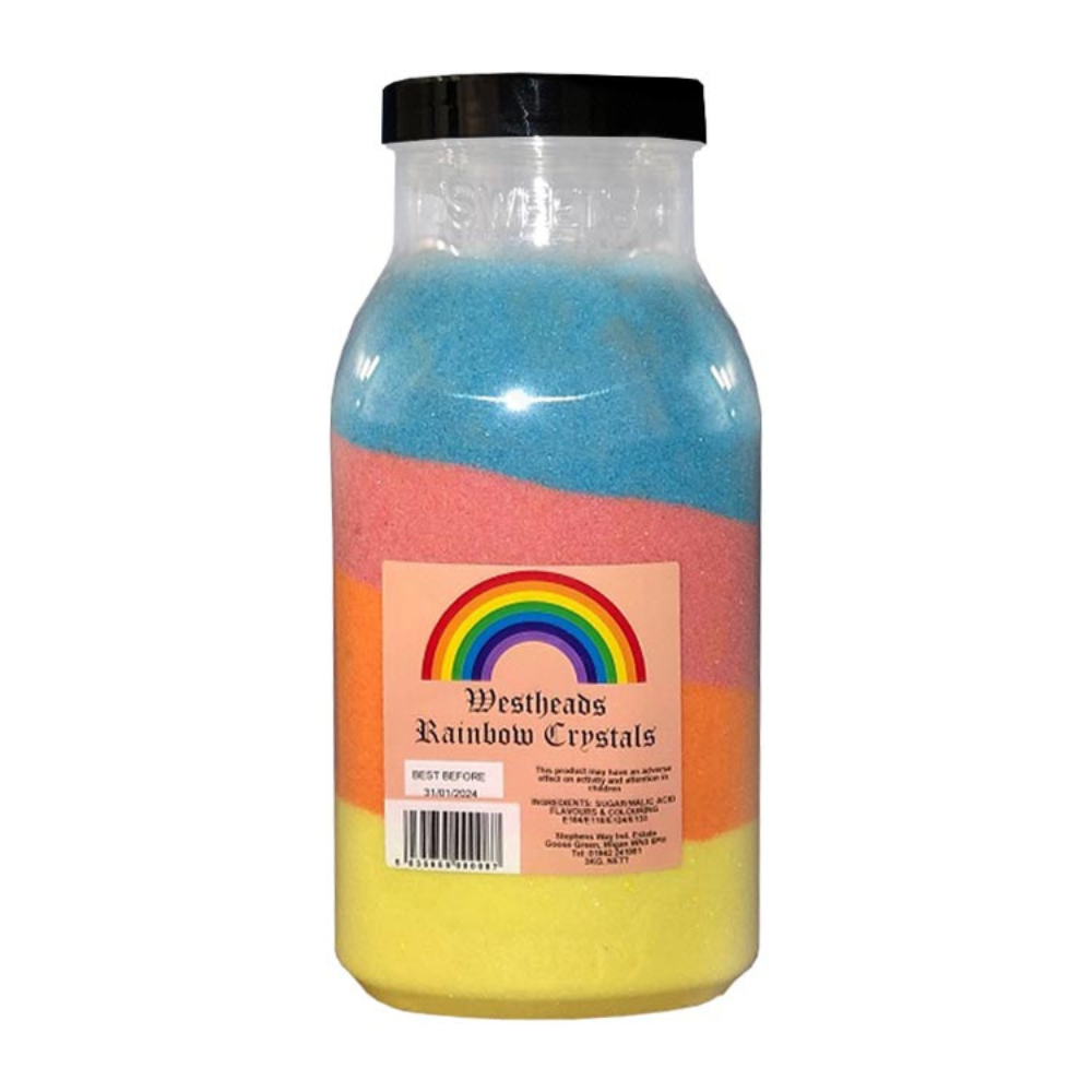 Westheads Rainbow Crystals Jar 3kg - 1 x 3kg Jar
