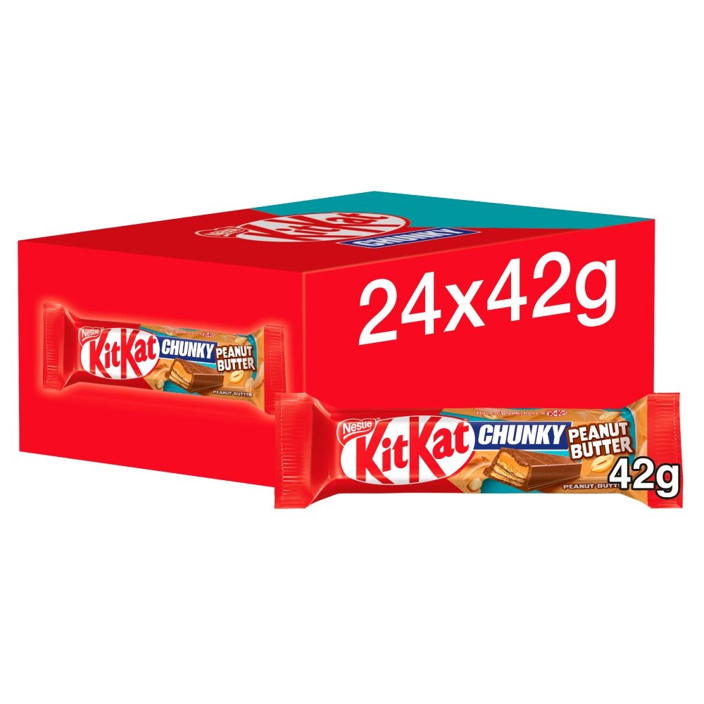 Kit Kat Chunky Peanut Butter Milk Chocolate Bar 42g - 24 x 42g Bars
