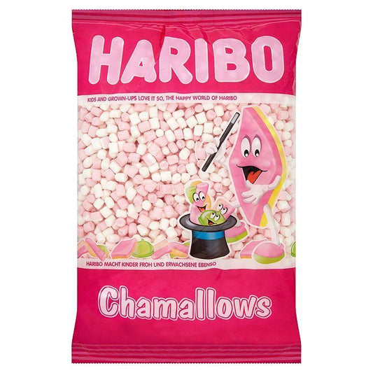 Haribo Chamallows Pink & White Mini Mallows 1kg - 1 x 1kg Bag
