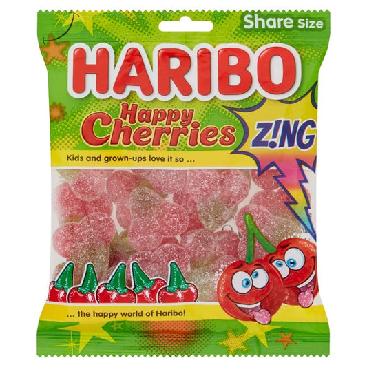 Haribo Happy Cherries Z!ng Share Bag 160g - 12 x 160g Bags