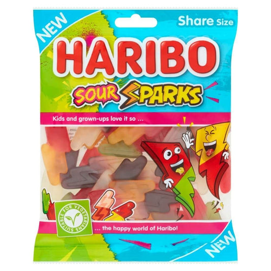 Haribo Sour Sparks Share Bag 160g - 12 x 160g Bags