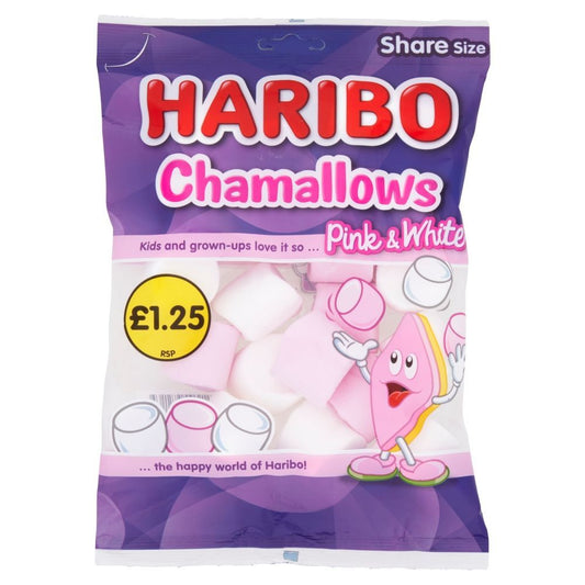Haribo Chamallows Pink & White 140g £1.25 PMP - 12 x 140g Bags